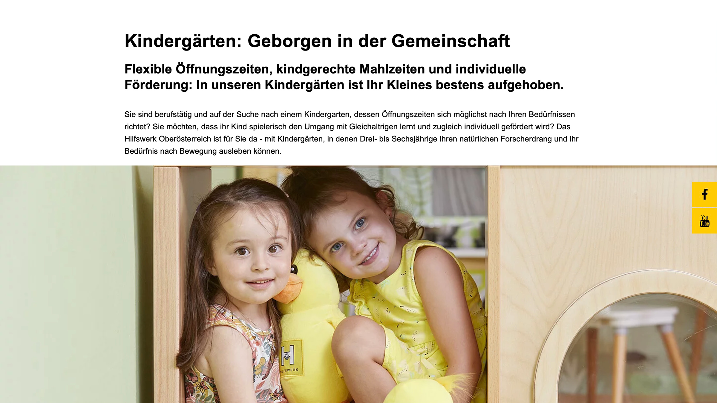 Bildschirmaufnahme der Hilfswerk-Website – umgesetzt von i-kiu.