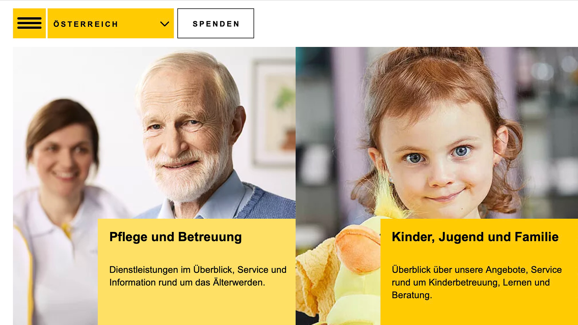Bildschirmaufnahme der Hilfswerk-Website – umgesetzt von i-kiu.