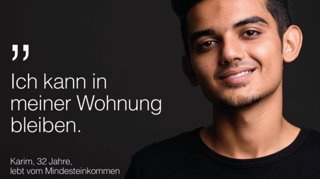 Sujet aus der Kampagne für die Online Sozialberatung der Caritas – umgesetzt von i-kiu.