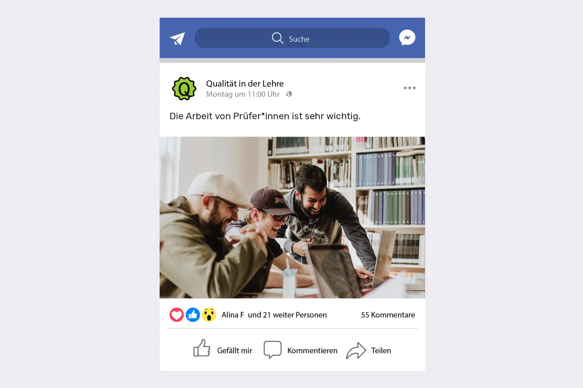 Social-Media-Beitrag von Qualität in der Lehre – gestaltet von i-kiu.
