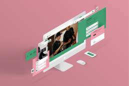 Ein Mockup der online Testplattform LehrlingsCheck. Entwickelt und gestaltet von der Agentur i-kiu.