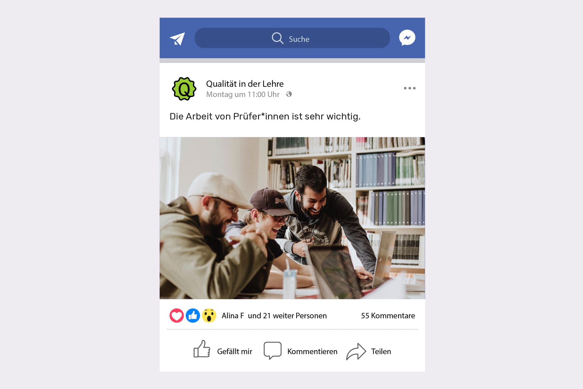 Social-Media-Beitrag von Qualität in der Lehre – gestaltet von i-kiu.